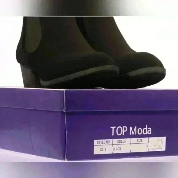Top Moda Cl-6 Women's Round Toe Chunky Heal Chelsea Boots Bootie - Black, Sz 8 - Picture 6 of 6